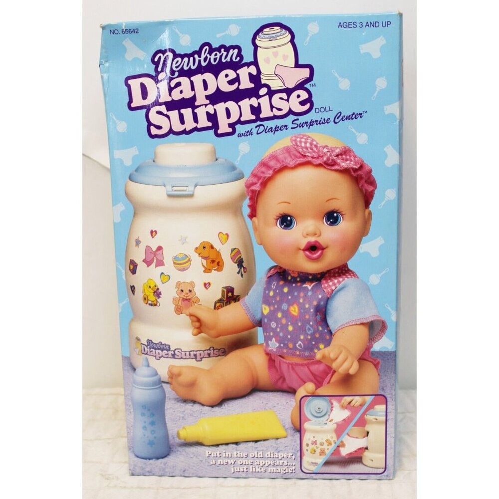 1997 Kenner Newborn Diaper Surprise Center Doll Toy Baby Girls